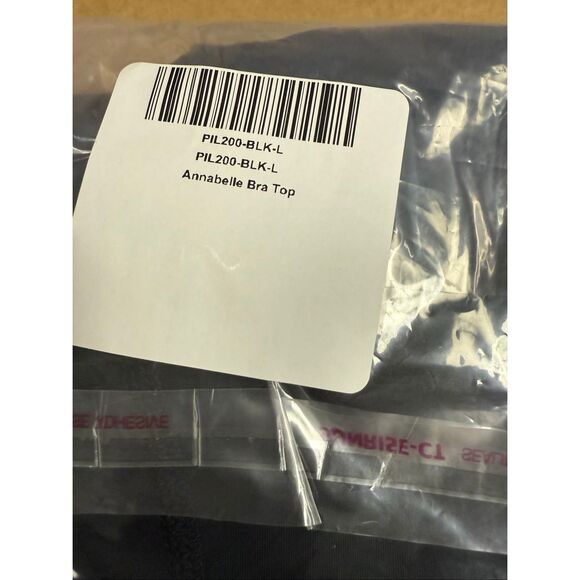 New Gigi C Annabelle Sports Bra Crop Top Black L - Picture 6 of 7